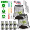 10 Pack Chicken Wire Plant Cloches Metal Garden Cages with Stakes and Labels for Plant Protection