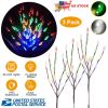 3 Pack 60 LED Solar Garden Lights with tree branch leaf design, IP65 waterproof decorative lights for outdoor garden, lawn, patio, and decking.