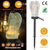 Solar praying angel statue garden light with LED, IP65 waterproof, outdoor decorative solar lamp for lawn, yard, driveway, and walkway.