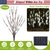 3 Pack 60 LED Solar Garden Lights with tree branch leaf design, IP65 waterproof decorative lights for outdoor garden, lawn, patio, and decking.