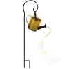 Solar watering can string light with hollow LED design, decorative fairy stake light for garden, pathway, yard, lawn, patio, and landscape.