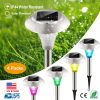 4 Pack Solar Garden Pathway Lights, IP44 Waterproof Color Changing Landscape Lamps with 10 Hour Runtime for Yard, Driveway, and Walkway.