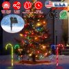 Solar Christmas Candy Cane Stake Lights IP55 Waterproof Outdoor Decorative Pathway Lights for Yard, Garden, Patio, and Walkway.