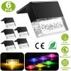 6 Pack Solar Deck Lights with Acrylic Bubble Design, IP55 Waterproof, Warm White/Color Changing LED Step and Fence Lights for Patio and Garden.