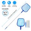 Pool Skimmer Leaf Rake with Fine Mesh Net and Telescopic Pole