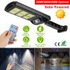 Solar Powered Wall Lights Outdoor 128LED Beads Motion Sensor Lamp IP65 Waterproof 3 Modes Sensor Light W/ Remote Control For Street Front Door Deck
