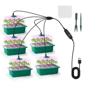 5 Pack Seed Starter Tray Kit with Grow Light and Humidity Dome
