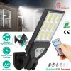 Solar wall light with 9 COB LEDs, PIR motion sensor, remote control, wireless design, and IP45 waterproof for garage, front door, and garden.