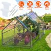 Portable Mini Greenhouse with Roll Up Zipper Doors Waterproof PVC Cover Garden Hot House