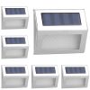 6 Pack Solar Step Lights Stainless Steel LED Outdoor Deck and Fence Lights for Garden, Backyard, Patio, Stairs, and Walls.