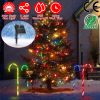 Solar Christmas Candy Cane Stake Lights IP55 Waterproof Outdoor Decorative Pathway Lights for Yard, Garden, Patio, and Walkway.