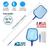 Pool Skimmer Leaf Rake with Fine Mesh Net and Telescopic Pole