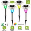 4 Pack Solar Garden Pathway Lights, IP44 Waterproof Color Changing Landscape Lamps with 10 Hour Runtime for Yard, Driveway, and Walkway.