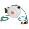 Wall Mounted Retractable Garden Hose Reel with Auto Lock and 180° Swivel