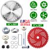 10" x 80T 9" x 36T Carbide Tip Brush Cutter Blades with Universal Adapter Kit Alloy Steel Blades Compatible with Brush Cutter Trimmer Weed Eater