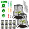 10 Pack Chicken Wire Plant Cloches Metal Garden Cages with Stakes and Labels for Plant Protection