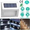 6 Pack Solar Step Lights Stainless Steel LED Outdoor Deck and Fence Lights for Garden, Backyard, Patio, Stairs, and Walls.