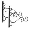 2 Pack Iron Plant Hanging Brackets Wall Hooks for Bird Feeders, Lanterns, Wind Chimes, and Hanging Plants.