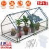 Portable Mini Greenhouse with Roll Up Zipper Doors Waterproof PVC Cover Garden Hot House