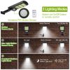 Solar Powered Wall Lights Outdoor 100LED Beads Motion Sensor Lamp IP65 Waterproof 3 Modes Sensor Light W/ Remote Control For Street Front Door Deck