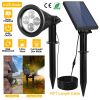 Solar Powered Spotlight Outdoor Dusk To Dawn Light Wall Path Lawn Garden Lamp Waterproof