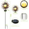 Solar Powered Sun Stake Lamp IP54 Waterproof Crackle Glass Globe Garden Yard Lights