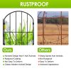 10Pcs Decorative Garden Fence Rustproof Iron Wire Arched Fence Animal Barrier Border 12.59” Width 23.93” Length For Yard Landscape Patio Outdoor Decor