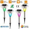 4 Pack Solar Garden Pathway Lights, IP44 Waterproof Color Changing Landscape Lamps with 10 Hour Runtime for Yard, Driveway, and Walkway.