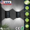 2Pcs Solar Deck Lights Outdoor 2LED Beads Waterproof Sensor Fence Stair Lamps For Patio Landscape Yard White Lighting Color