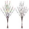 3 Pack 60 LED Solar Garden Lights with tree branch leaf design, IP65 waterproof decorative lights for outdoor garden, lawn, patio, and decking.