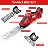 24V Cordless Handheld Grass Shear Hedge Trimmer with Replaceable Blades