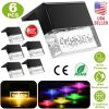 6 Pack Solar Deck Lights with Acrylic Bubble Design, IP55 Waterproof, Warm White/Color Changing LED Step and Fence Lights for Patio and Garden.