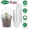 30Pcs Plant Nursery Pots PET Flower Seed Starting Pots Container with Dome with Drainage Holes
