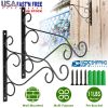 2 Pack Iron Plant Hanging Brackets Wall Hooks for Bird Feeders, Lanterns, Wind Chimes, and Hanging Plants.