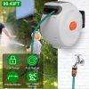 Wall Mounted Retractable Garden Hose Reel with Auto Lock and 180° Swivel