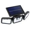 Solar wall lamp with 74 LEDs, 3 adjustable heads, motion sensor, IP65 waterproof, 270° wide-angle security light for garage and front door.