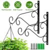 2 Pack Iron Plant Hanging Brackets Wall Hooks for Bird Feeders, Lanterns, Wind Chimes, and Hanging Plants.