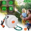 Wall Mounted Retractable Garden Hose Reel with Auto Lock and 180° Swivel