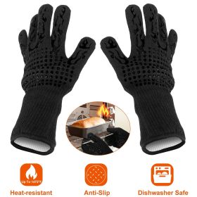 1472°F Heat Resistant BBQ Grill Gloves with Anti Slip Grip