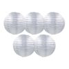 8 Inch Chinese Style Paper Hanging Lanterns 5 Pack Silver