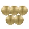 8 Inch Chinese Style Paper Hanging Lanterns 5 Pack Gold