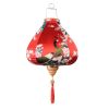 12 Inch Red Peacock Satin Chinese Hanging Lantern