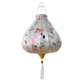 12 Inch Grey Butterfly Satin Chinese Style Hanging Lantern Decorative Festival Light for Party Wedding Garden