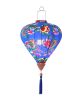 14 Inch Blue Floral Chinese Diamond Hanging Lantern