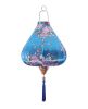 14 Inch Chinese Cloth Lantern with Light Blue Floral Hanging Lampshade