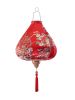 Traditional Chinese Cloth Lantern Red Flower Hanging Decorative Lampshade 14 Inch