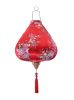 14 Inch Chinese Cloth Lantern with Red Floral Hanging Lampshade
