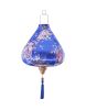 14 Inch Chinese Cloth Lantern with Blue Floral Design Hanging Lampshade