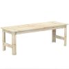 2 Seat Wood Garden Bench Slatted Backless Patio Bench