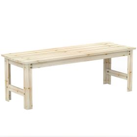 2 Seat Wood Garden Bench Slatted Backless Patio Bench